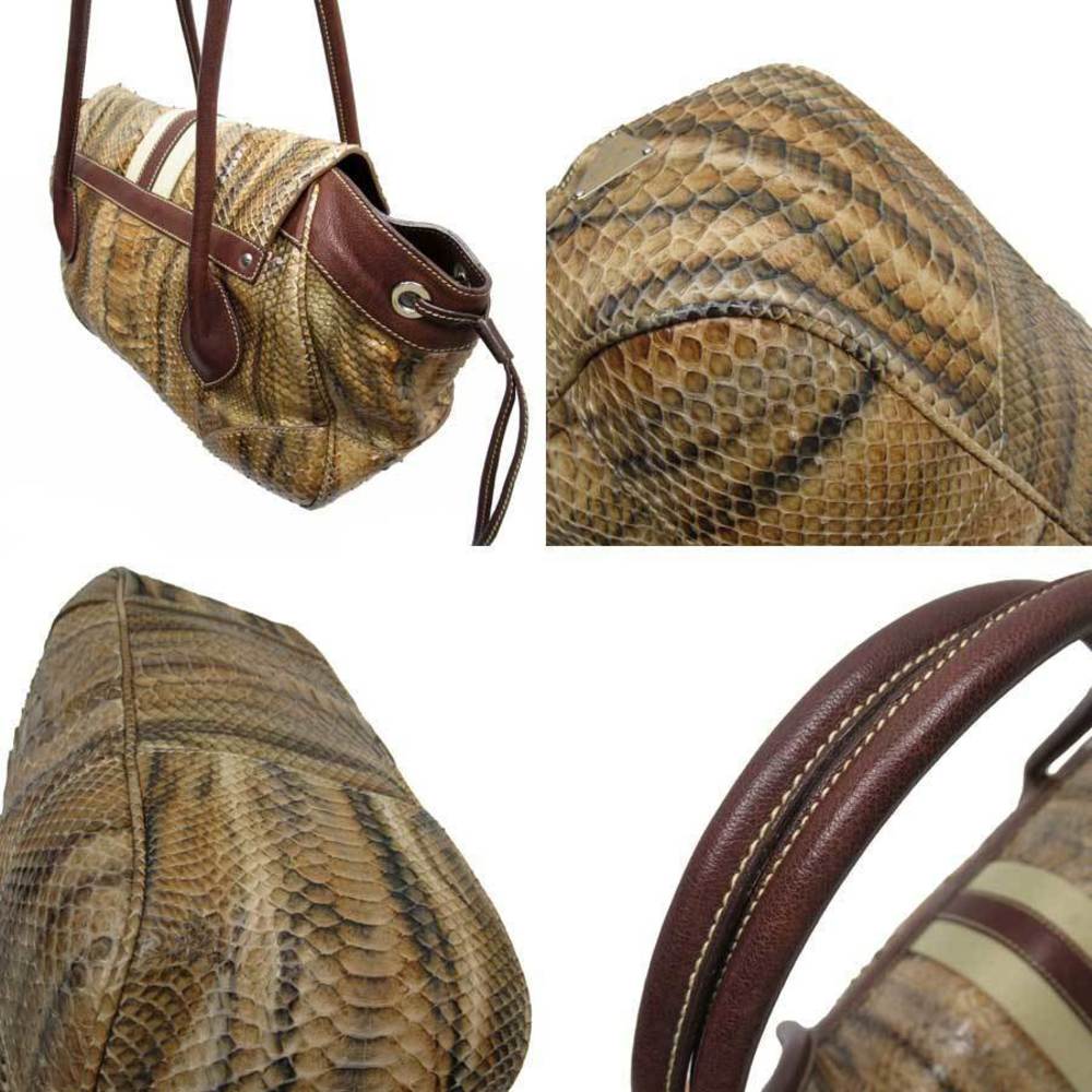 Prada Python Leather Shoulder Bag Beige Brown - image 2